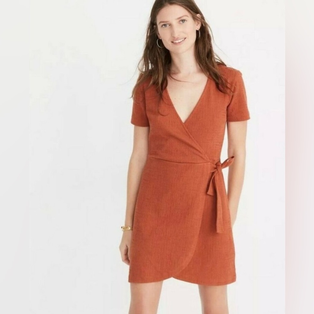 Madewell Texture & Thread Short-Sleeve Side-tie Dress